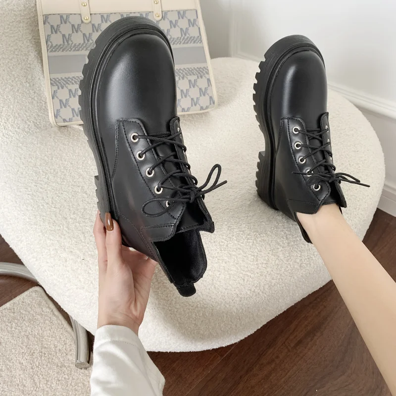 

2022 New Women's Autumn Winter Ankle Boots Thick-Soled Heighten Short Boots Fashion British Style Ladies Boots Botas Mujer boots