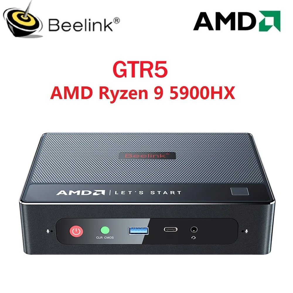 Beelink GTR5 Мини ПК Ryzen 9 5900HX Windows 11 Pro мини ПК 32 Гб SSD 500 Гб 4K двойной 2,4 Гбит/с Wifi 6E HDMI DP геймерский компьютер 5900X