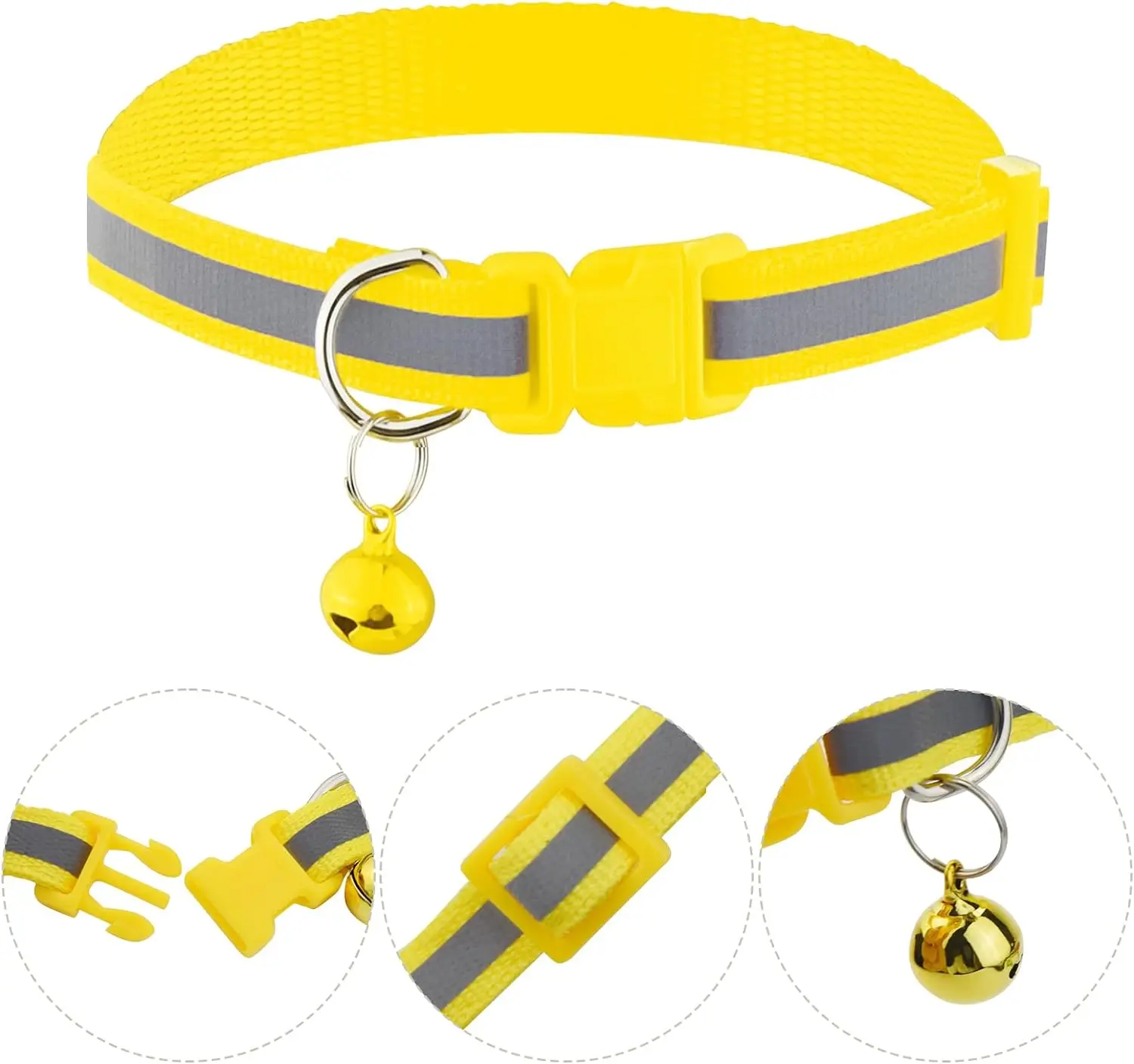 Ошейник для собак и кошек безопасный светоотражающий аксессуар с колокольчиком