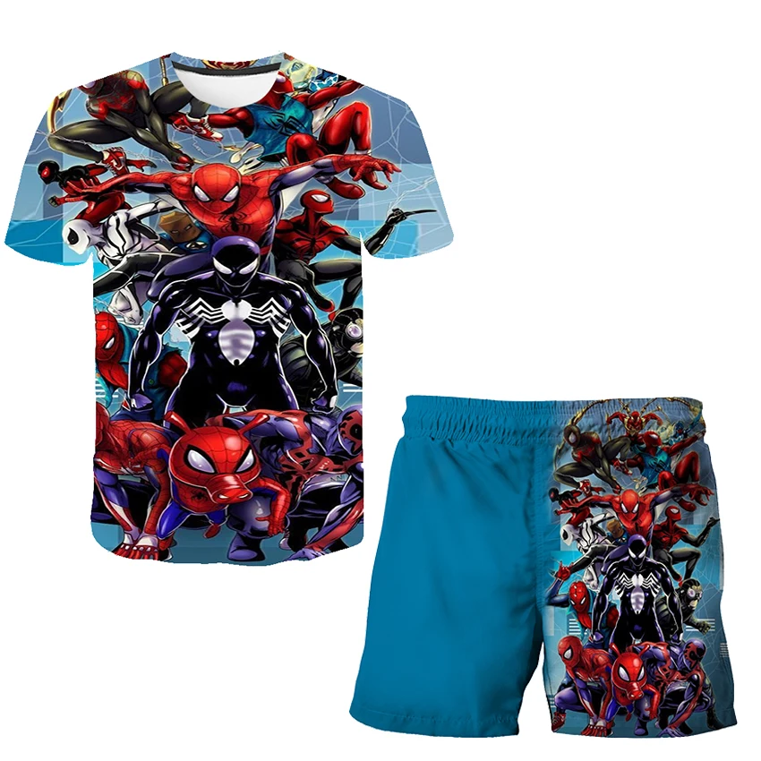 

New Boys Clothes Summer Kids Sport Suit Children Clothing Sets Mαrvel- Spidermαn T-Shirt+Pants 2Pcs Outfit Fashio 3D Tracksuits