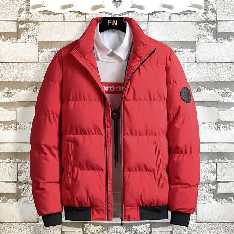 2022 new autumn winter cotton coat men's winter coat new Korean stand collar trend thickened short cotton coat