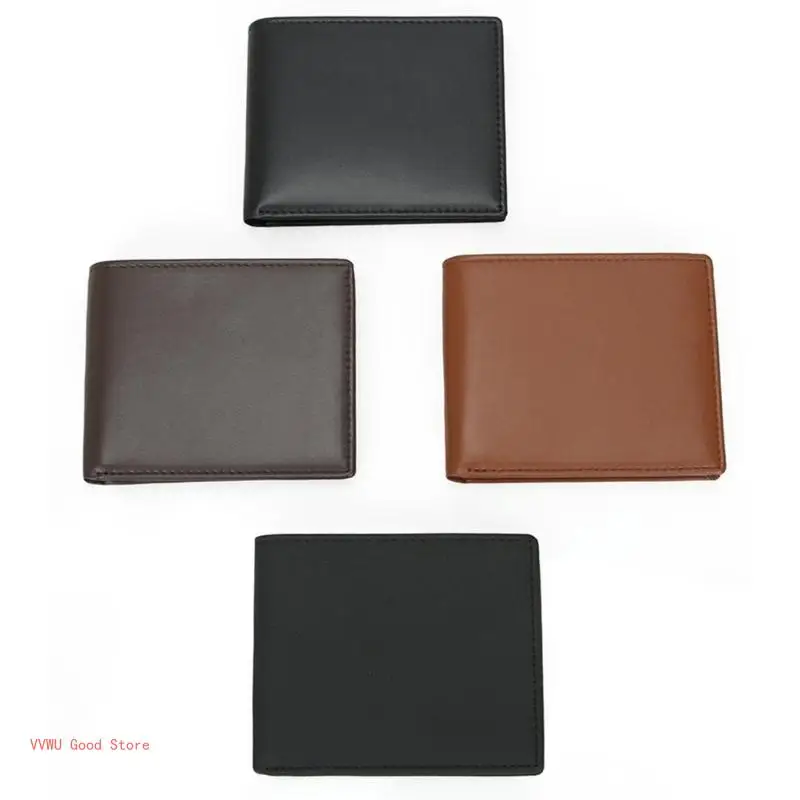 

Stylish and Men's Short Wallet Credit Card Holder Blocking Bifold Wallets Simple Style Coin Purs Business Gift