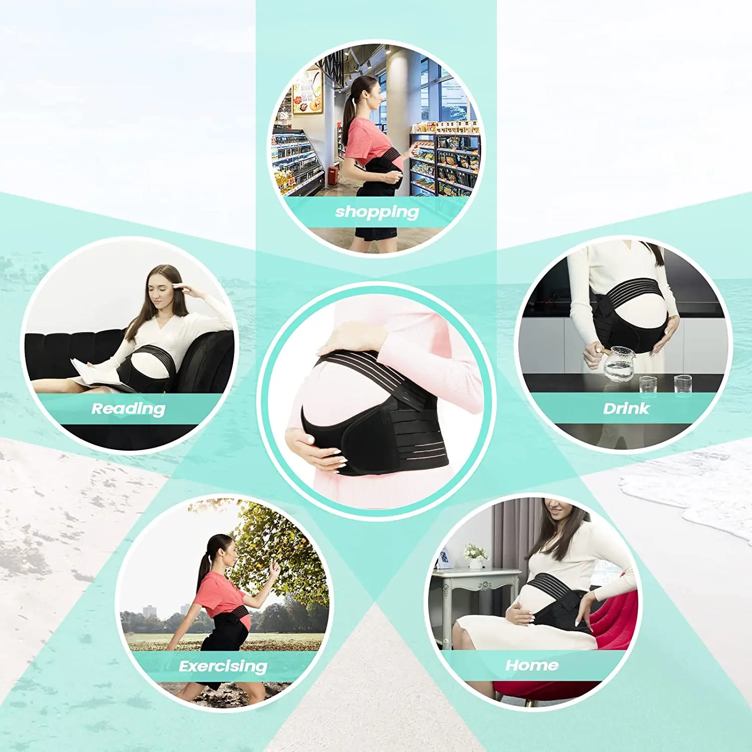 Maternity Belt Pregnancy Support Belt Bump Band 3 in 1 Abdominal Support Belt Belly Back Bump Brace Strap Woman Shapewear