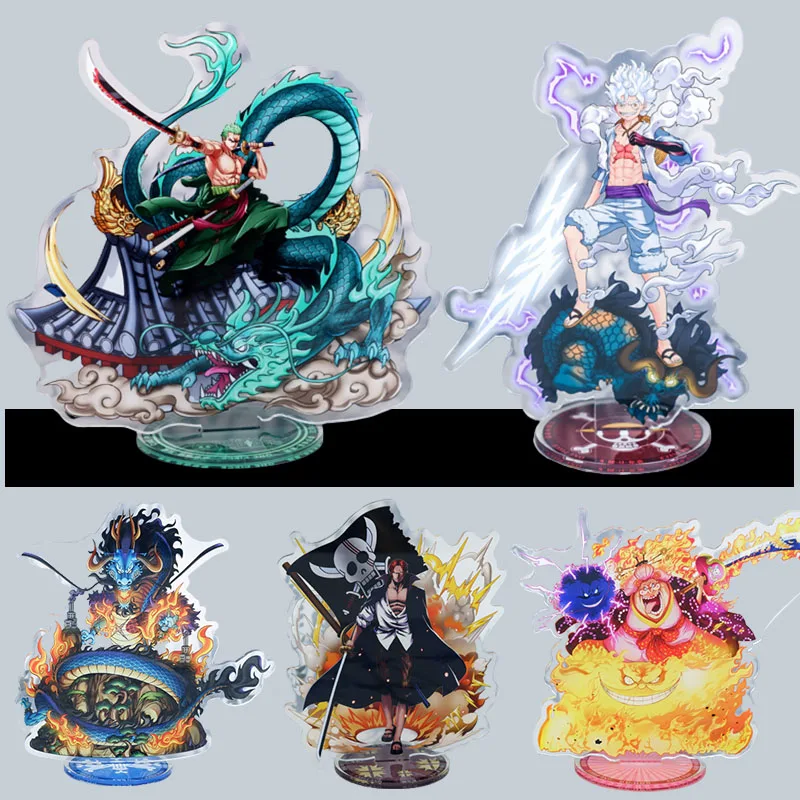 

16cm Large Standing Brand One Piece Luffy Zoro Nami Linlin Ace Kaidou All Members of One Piece Handwork Model Collection Gift