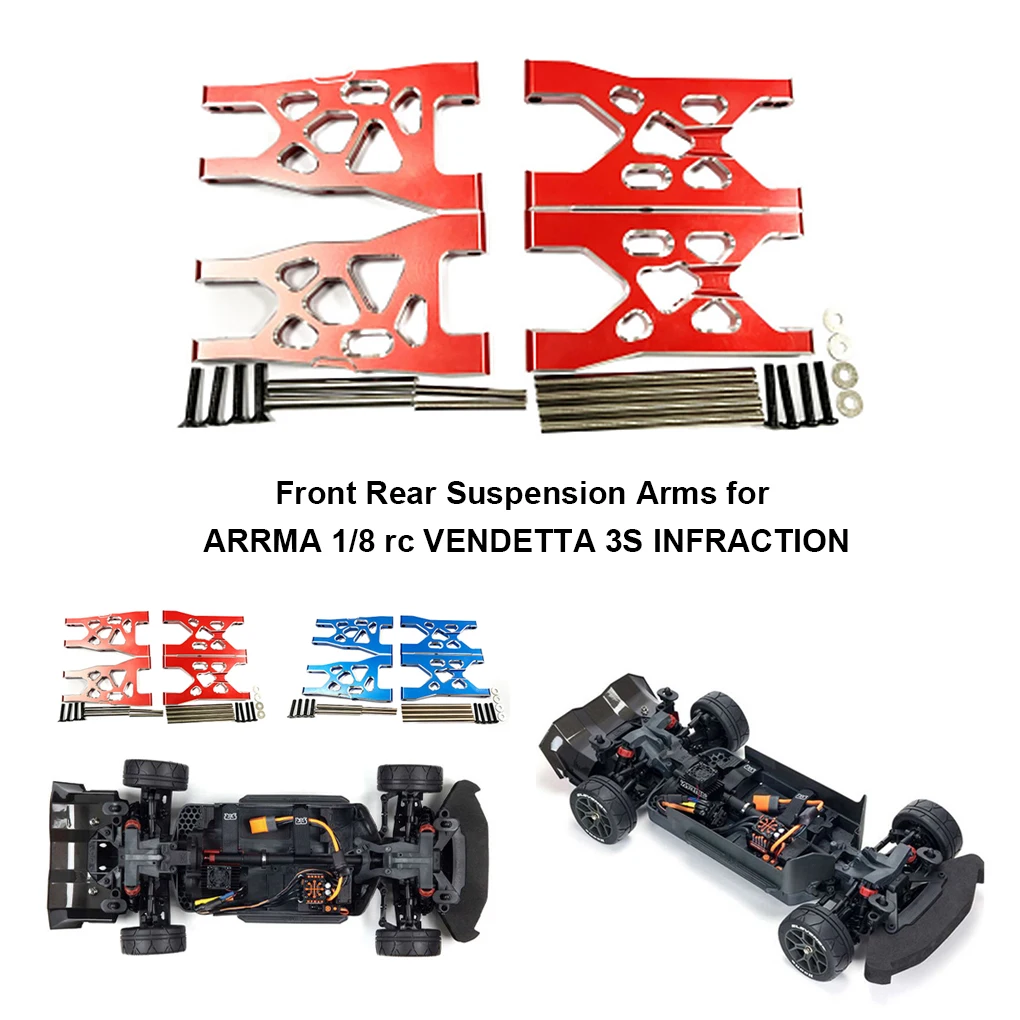 

Metal Front & Rear Suspension Arms Set Upgrades Parts Compatible For ARRMA 1/8 VENDETTA 3S INFRACTION CNC Machined Arms Car