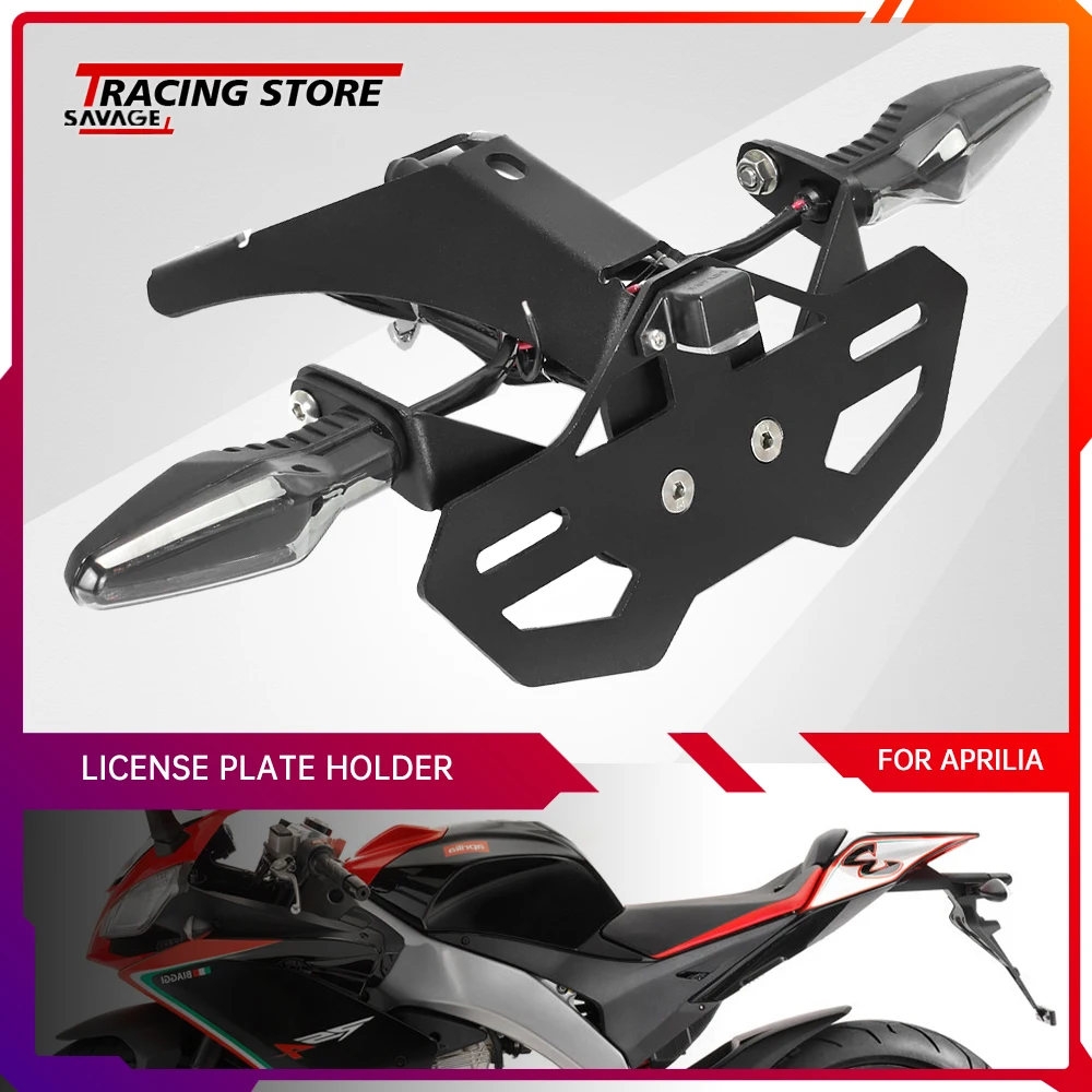 

License Plate Holder For Aprilia RSV1000 V4R TUONO V4 RS4 125 4T/50 2T Motorcycle Rear Tail Tidy Fender Eliminator Kit Bracket