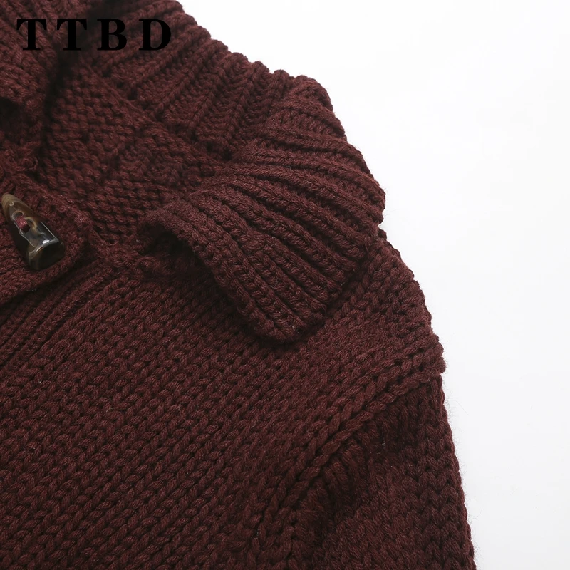 TTBD 2024 осенний женский повседневный вязаный однобортный кардиган винтажный