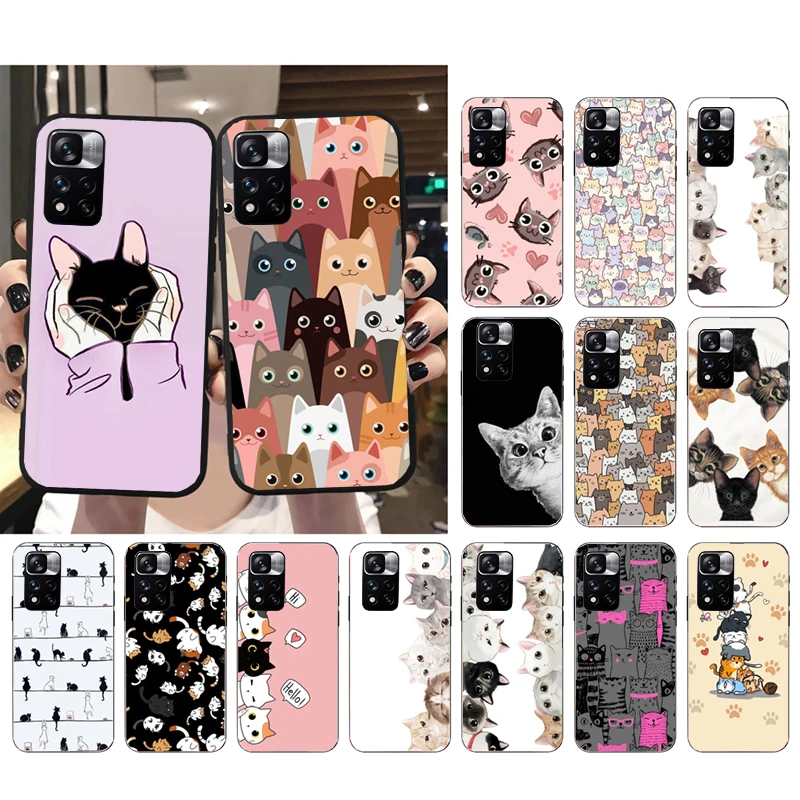 

Cute Kitten Cat Phone Case for Xiaomi Redmi Note 12 Pro 11S 11 10 Pro 9Pro Note9 10S Redmi 10 9C 9A Funda
