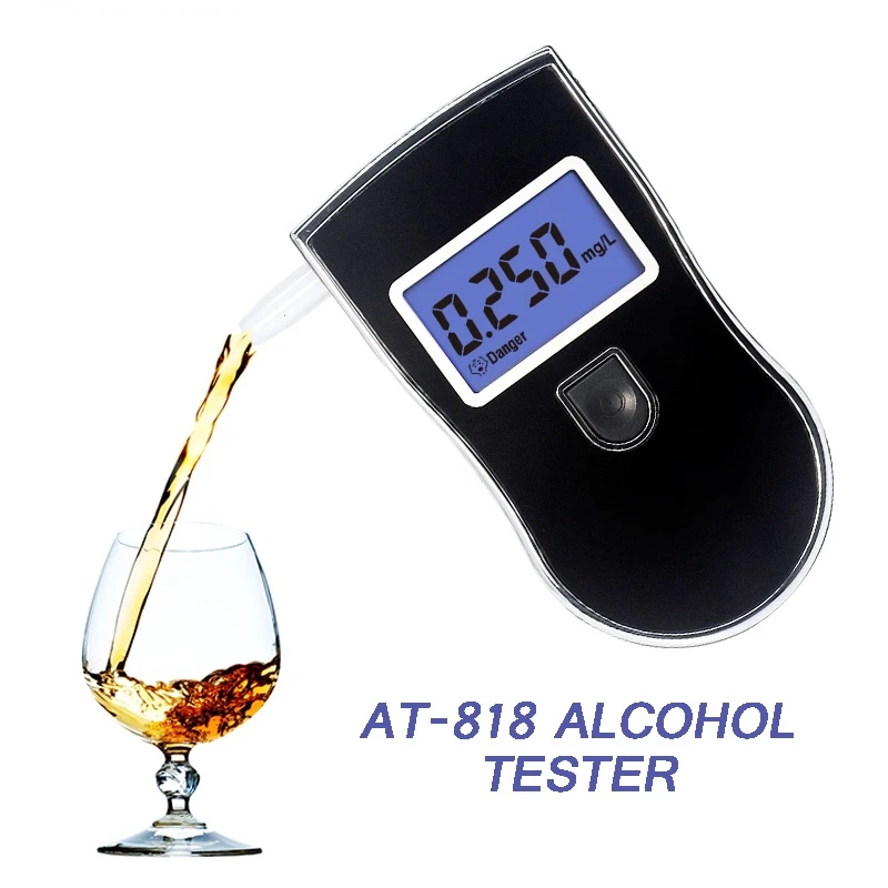 

Professional Alcohol Tester Police LCD Display Digital Breath Quick Response Breathalyzer for the Drunk Drivers alcotester AT818