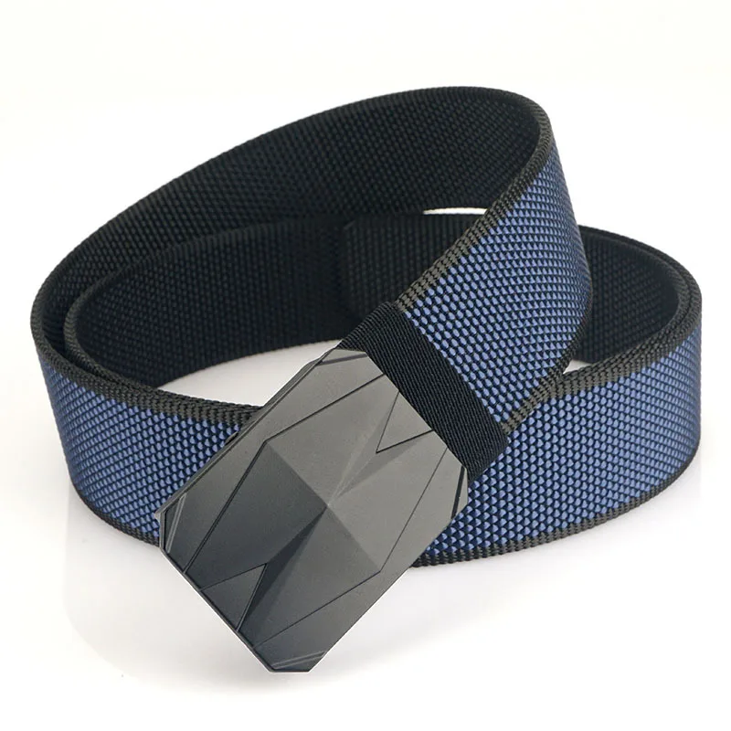 2023 New Trend Rotatable Metal Buckle Belts For Men Elastic Two Sides Different Colors Tactical Belt Outdoor Work Belt Hunting