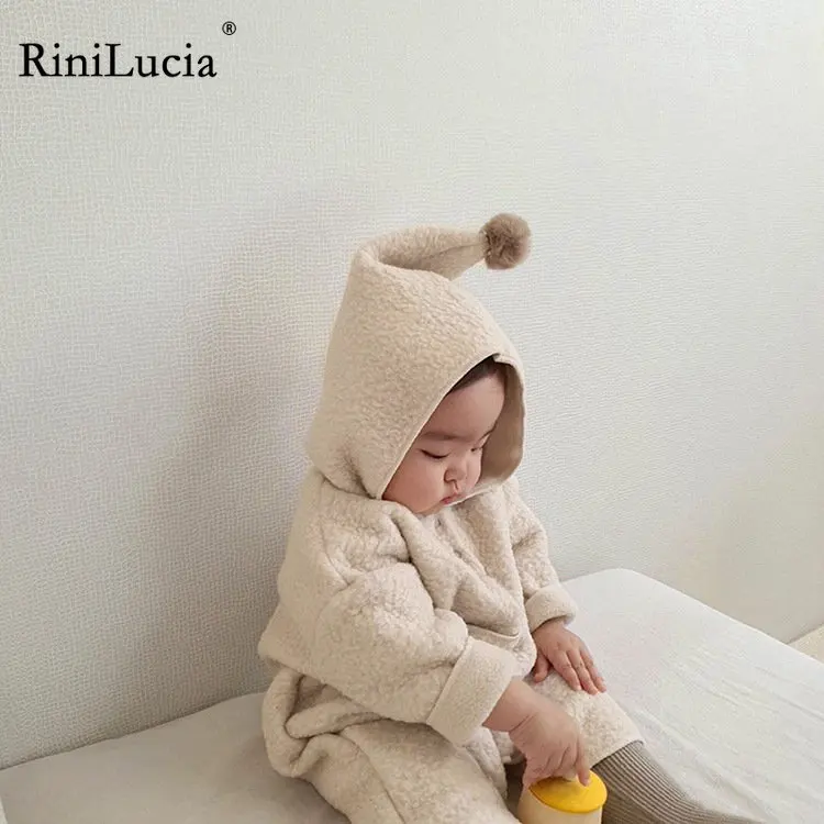 

RiniLucia Solid Newborn Baby Rompers Autumn Winter Warm Cotton Baby Boys Costume Baby Girls Clothing Overall Baby Jumpsuits