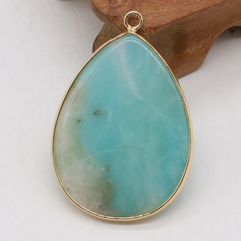 10PCS Wholesale New Natural Semi-precious Stone Amazonite Drop-shaped Pendant MakingDIY Necklace Bracelet Jewelry Accessory Gift