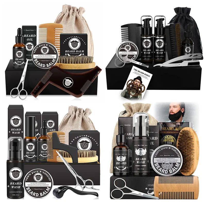 

Набор для ухода за бородой, набор для роста бороды, набор для ухода за бородой и усами, кондиционер для роста волос на лице, бальзам