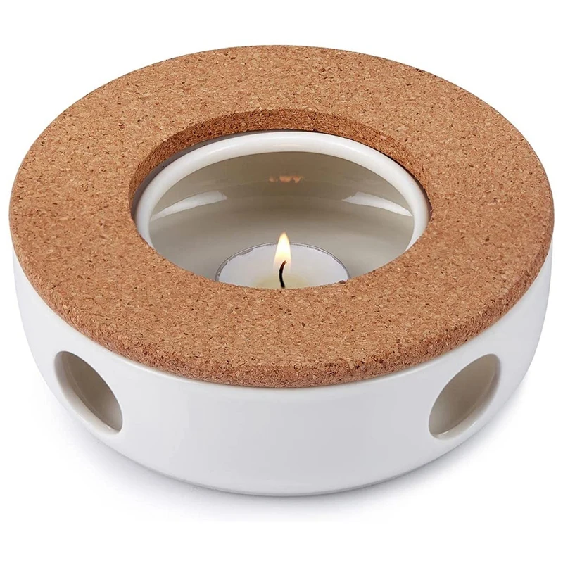 

HOT SALE Teapot Warmer, Ceramic Trivet With Cork Cushion, Candle Heater For Teapots Pitchers Carafe, Suitable