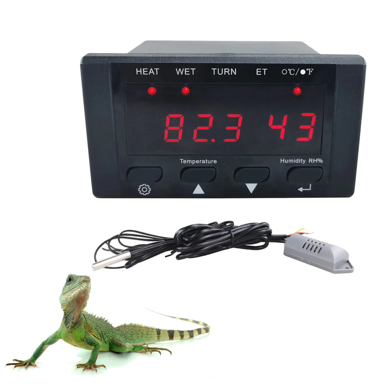 

Digital Thermostat AC110-220V Temperature Controller Humidity Regulator For Incubator Celsius Fahrenheit Display With Sensor