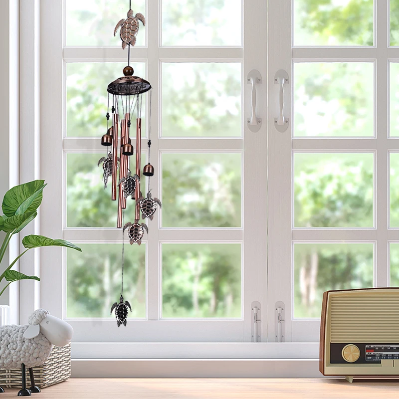 

Sea Turtle 4 Tubes Bells Yard Home Hanging Decoration Gifts Windbell Handmade Windchime Indoor Wall Hanging Crafts