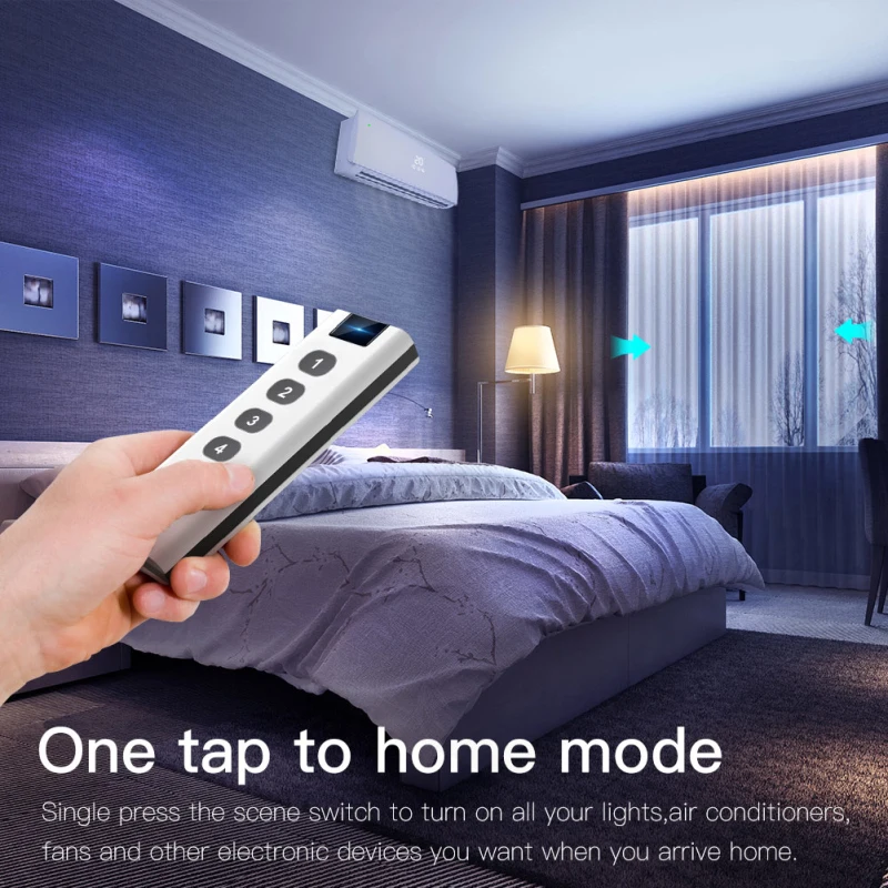 

ZigBee smart house Wireless Scene Switch 4 Gang Remote Portable Tuya Zigbee Hub Required No limit to Control Devices