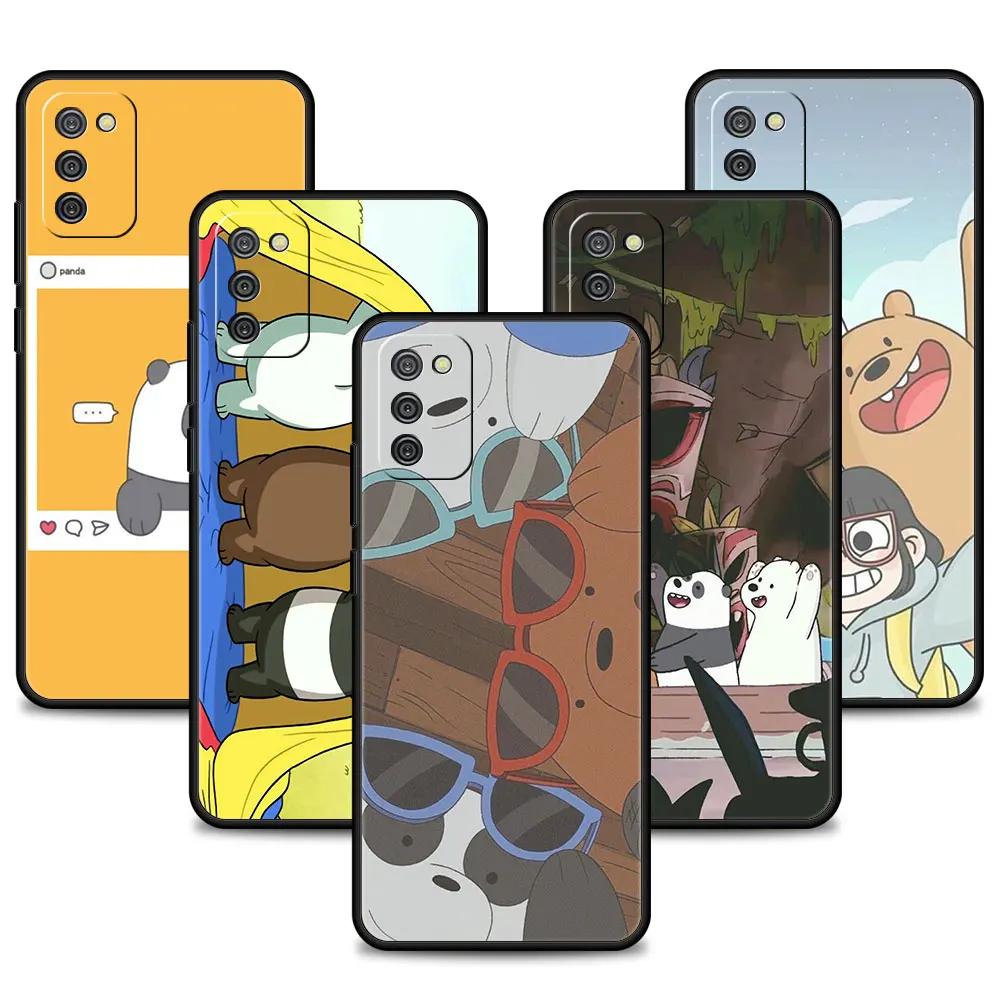 

Cute Christmas We Bare Bear Phone Case For Samsung A02s A01 A03s A50 A30 A30s A70s A04 A90 A40 A70 A42 M52 M51 M62 M31 M13 Shell