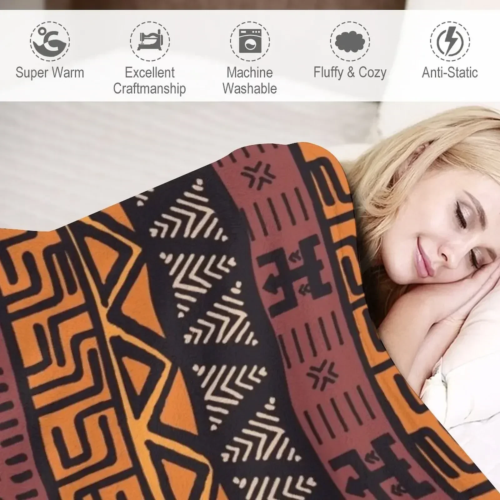 Африканское племенное грязевое одеяло с узором украшения для кровати одеяла из