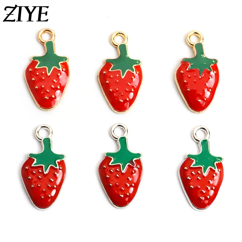

10Pcs Fruit Strawberry Enamel Charms for Jewelry Making DIY Findings Metal Pendants Cute Earrings Bracelets Handmade Accessories