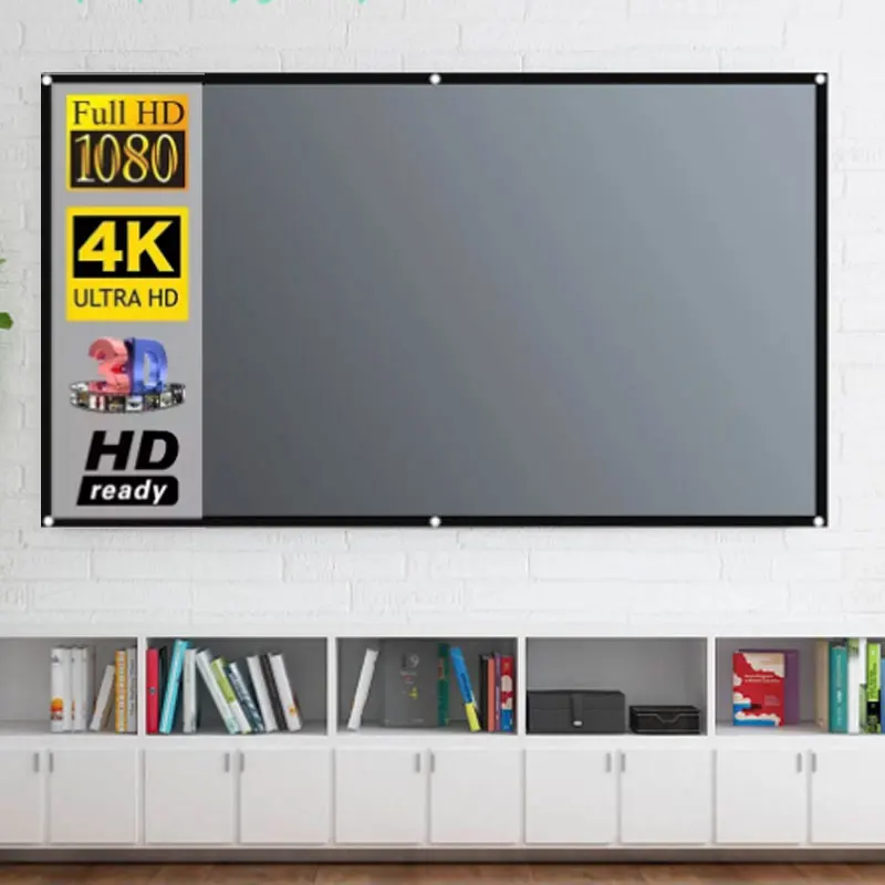 Проекция Антибликовая занавеска 60 84 92100 120 130 дюймов 16:9 3d HD наружный и внутренний