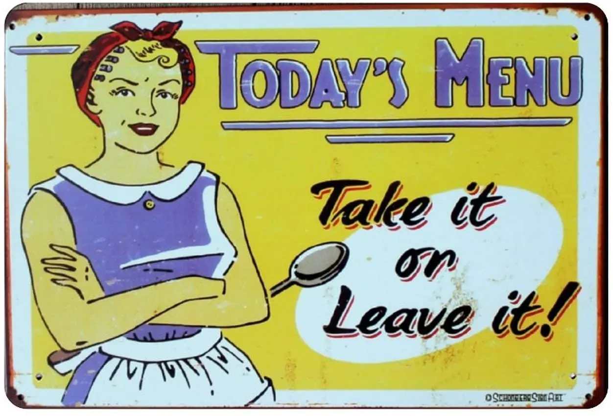 Сегодняшнее меню Возьмите его или оставить фоновая фотография в стиле ретро