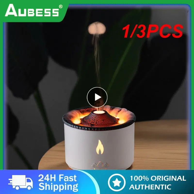 

1/3 шт. Новый диффузор с вулканическим пламенем, лампа с эфирным маслом, туман, ароматерапия, медуза, декомпрессионная имитация пламени