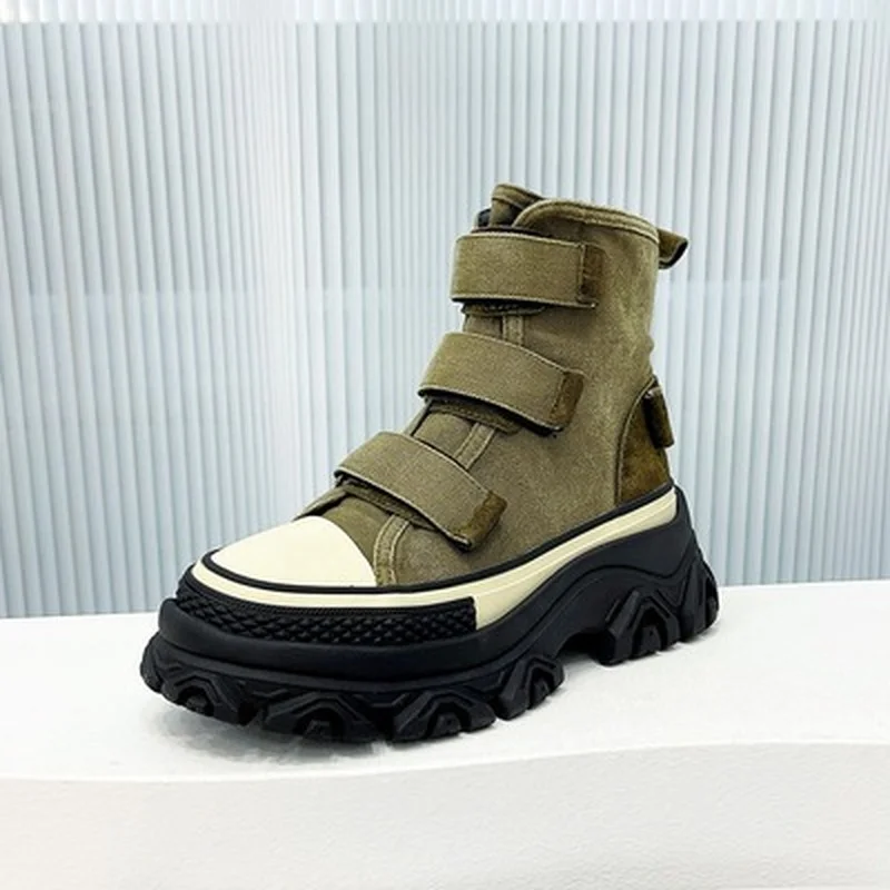 

Женские высокие ботинки GU YUN на толстой подошве, Новинка осени 2022, темпераментные теплые ботинки для инструментов в стиле ретро, повседневна...