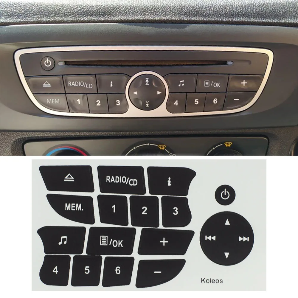 

Car Accessories Car Button Repair Stickers CD Radio Audio Button Repair Decals Stickers for Twingo for Renault Clio Megane 3