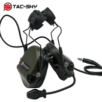 tac sky tactical helmet arc track bracket version tea hi threat 1 silicone earmuffs noise reduction pickup tactical headset