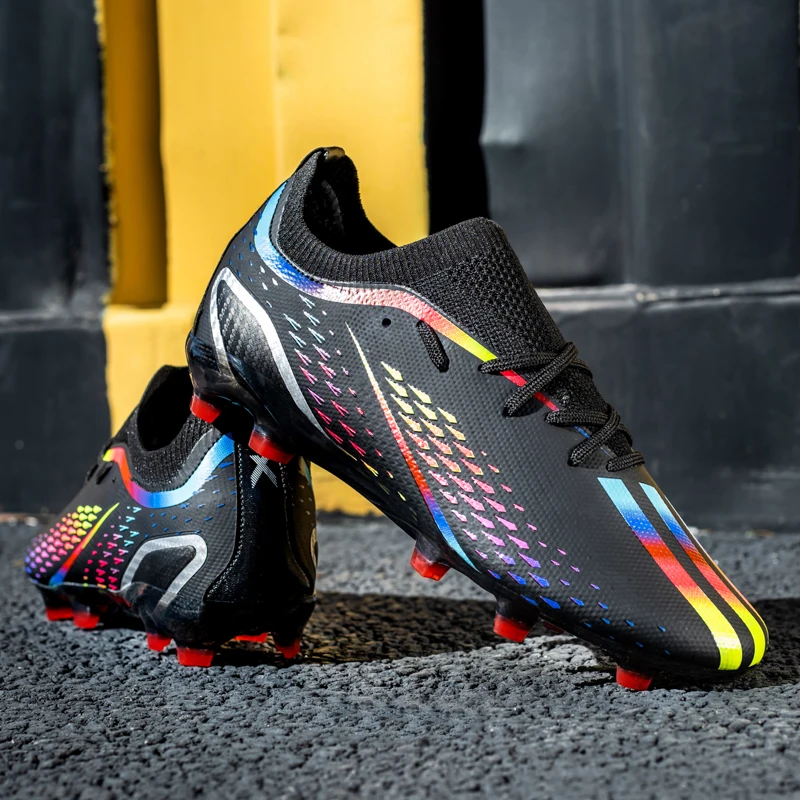 R.XJIAN High-Quality Men's Football Shoes Outdoor Anti-Skid Artificial Grass Soccer Sneakers FG/TF Sock Training Shoes size35-45