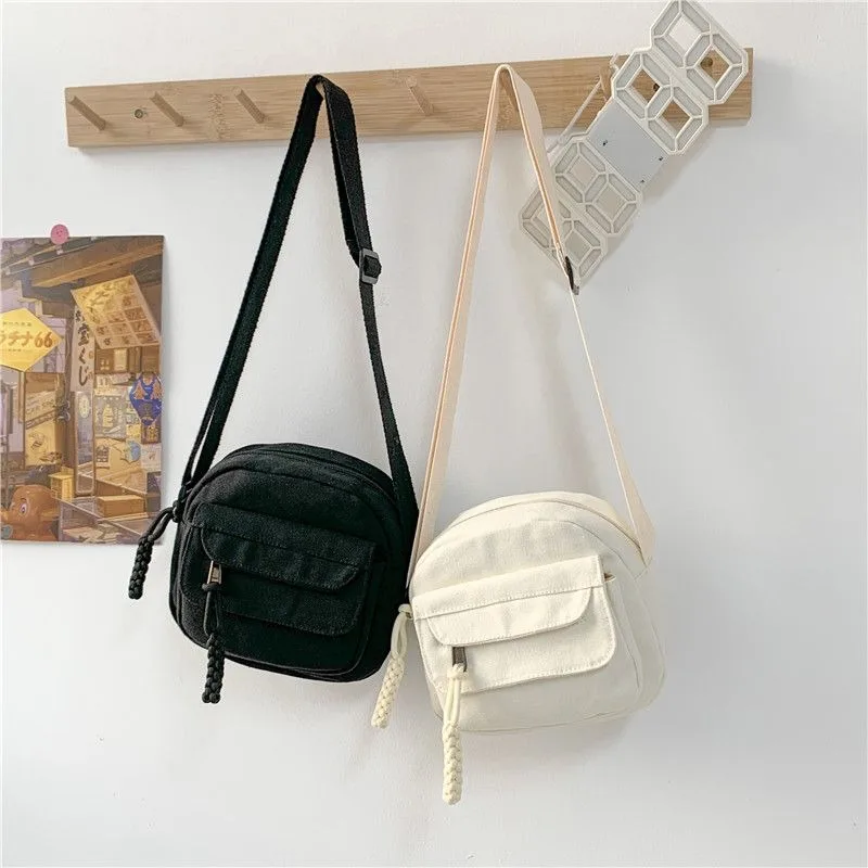 Уличная мода однотонная холщовая женская сумка Sen System Студенческая Повседневная