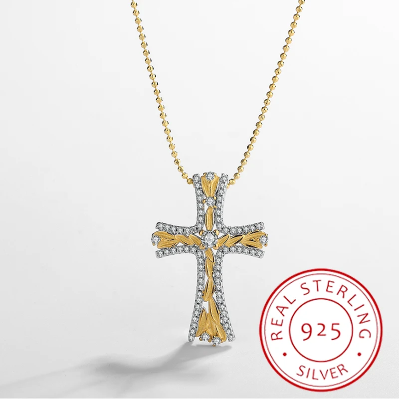 Женская цепочка из серебра 925 пробы с подвеской-крестом