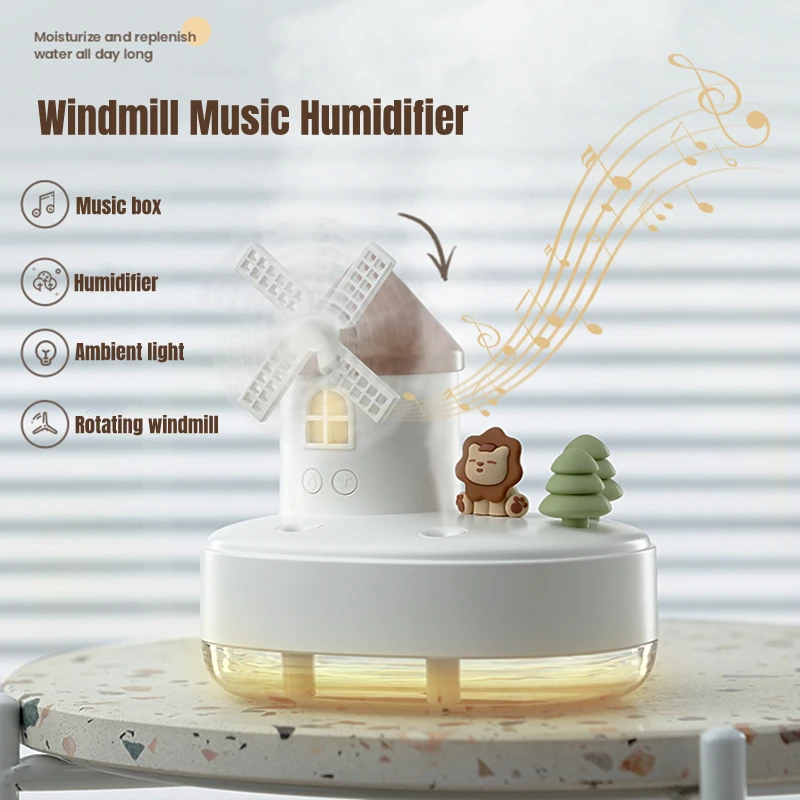 

Light Oil Double Diffuser Music Air LED Essential 650ml Castle Portable Humidifier Nozzle Spray Aroma Wireless Windmill Box USB