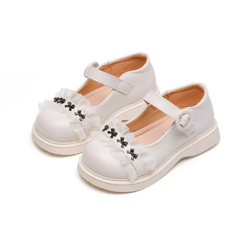

COZULMA Kids Leather Shoes for Girls Casual Shoes Children Girls Princess Mary Janes Dress Shoes Toddlers Lace Soft Sole Flat