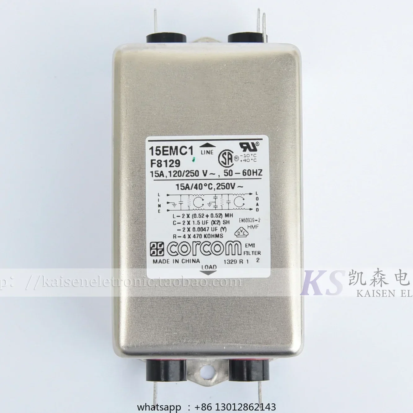 Фото 15EMC1 EMC F8129 1-6609037-4 Corcom 15A фильтр помехозащитный для беговых дорожек №1