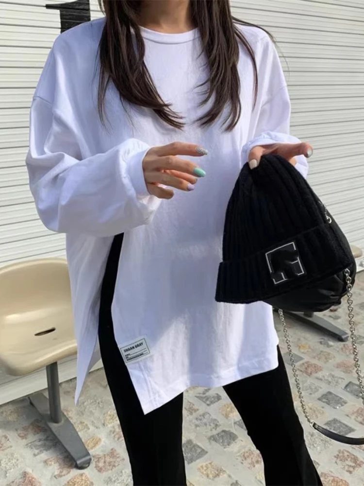 Женская свободная футболка составного кроя универсальная Повседневная с