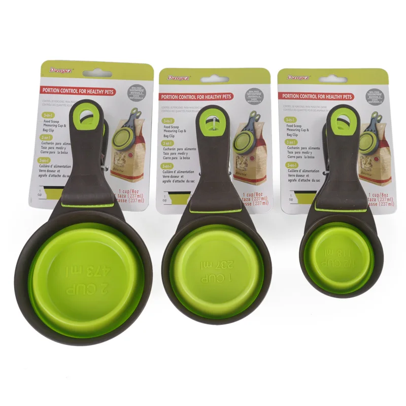 

1Pcs Folding Pet Bowl Food Spoon Foldable Food Bag Water Bowl Measuring Cup Dog Food Spoon