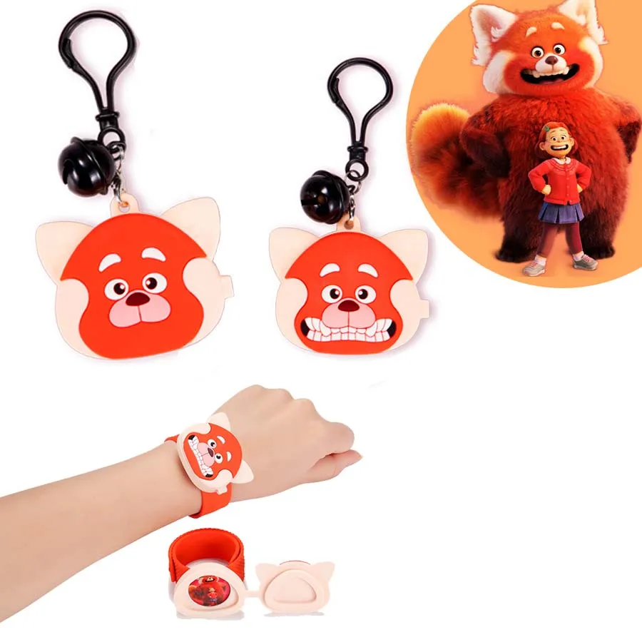

Cartoon Turnings Red Panda Keychain Figure Toys Mei Turning Panda Kawaii Cute Wristband Model Birthday Toys Children Kids Gift
