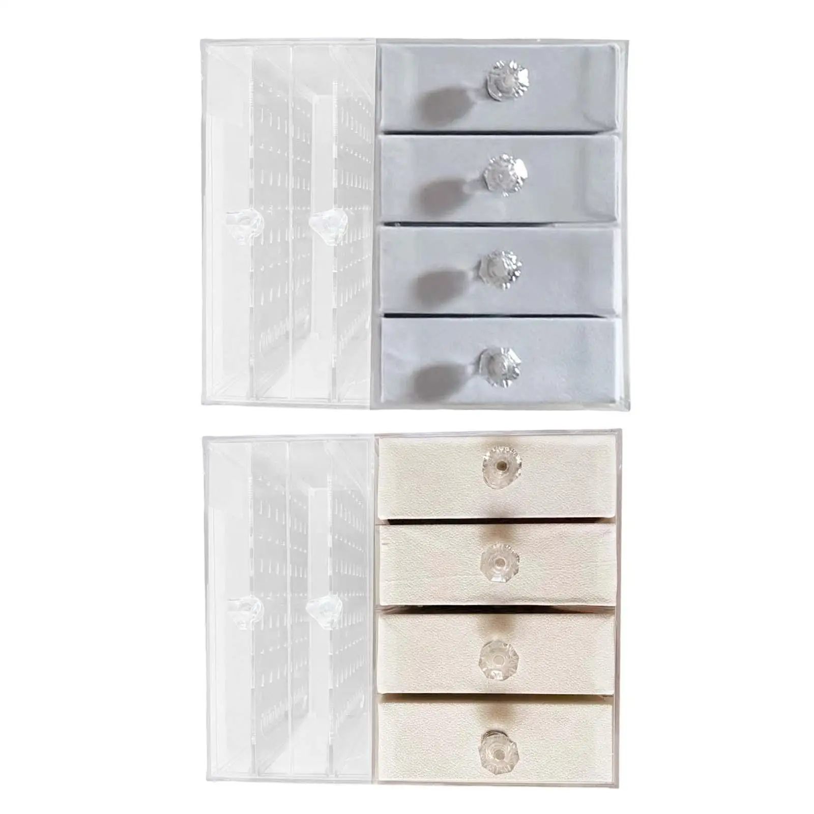 

4 Layer Jewelry Storage Box Large Capacity Portable Storage Case Vertical Jewelry Rack for Bedroom Rings Travel Ear Studs Women