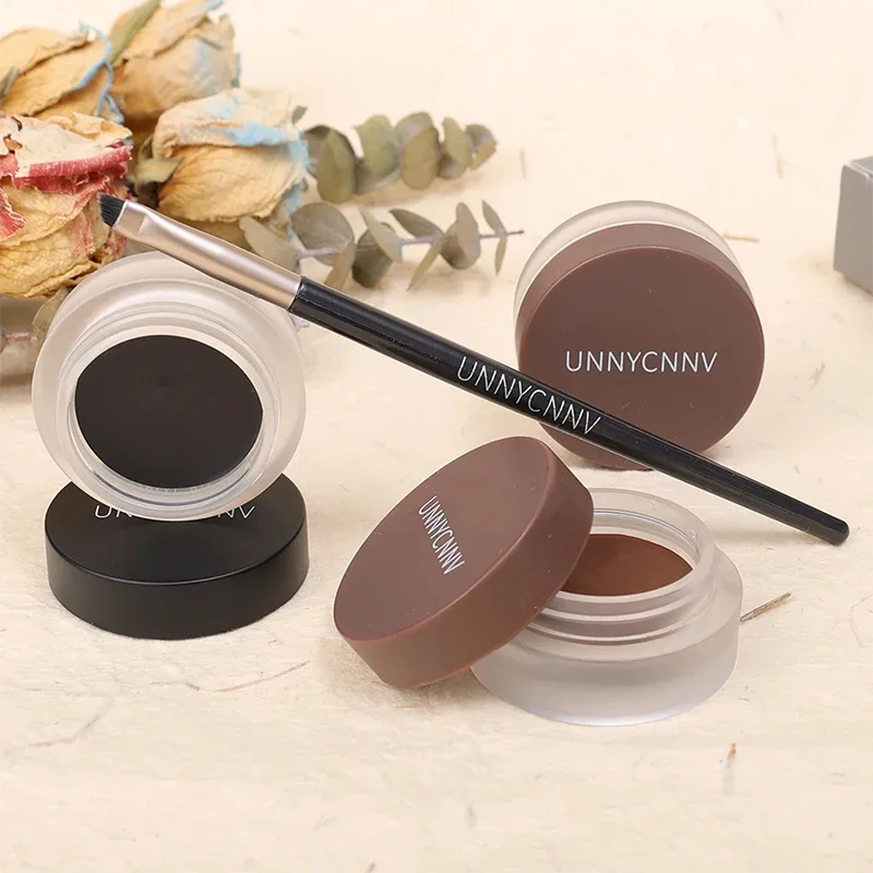 Быстросохнущая подводка для глаз гель-крем бровей с кисточкой водостойкая