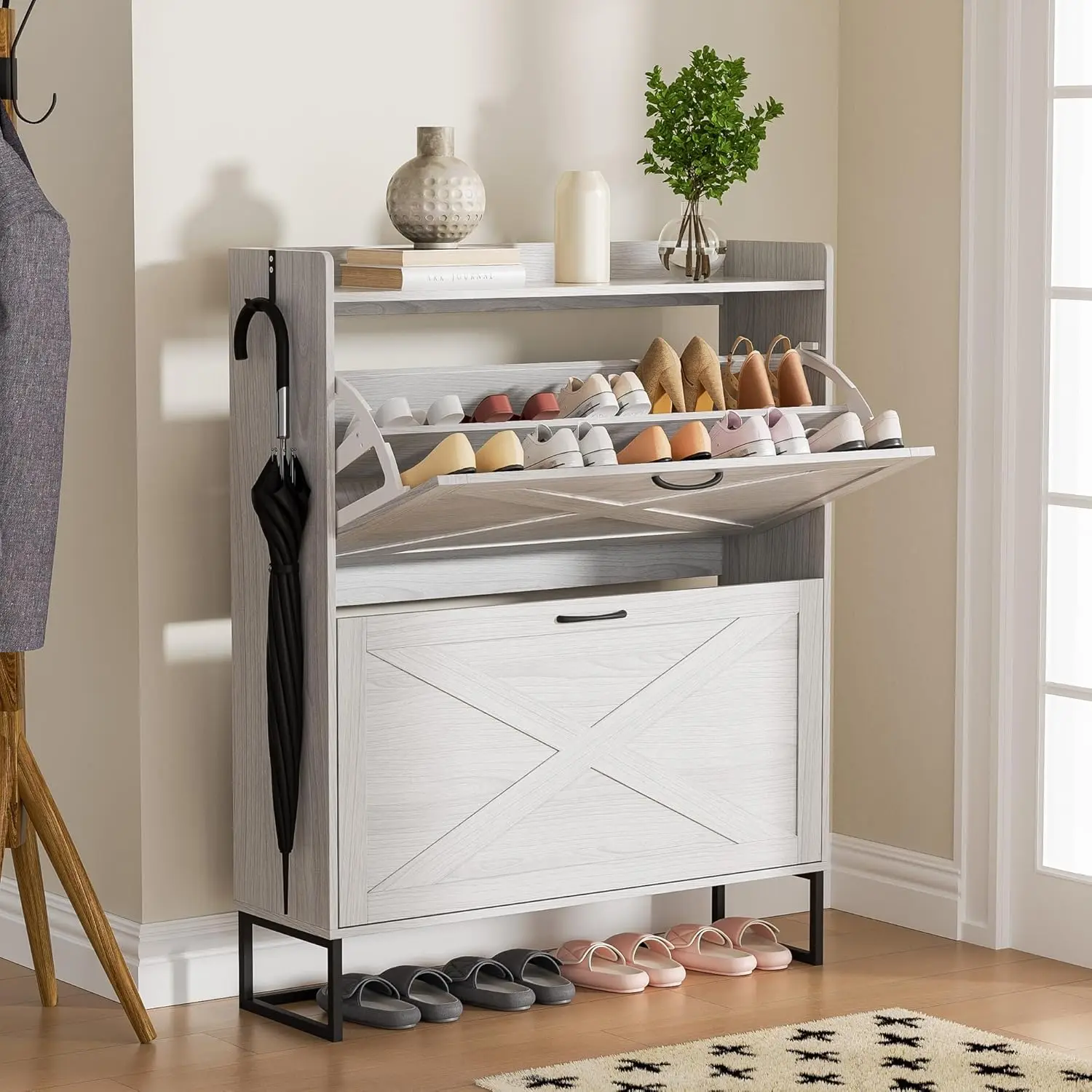 Ящики отдельно стоящий органайзер для обуви со съемными крючками узкая полка