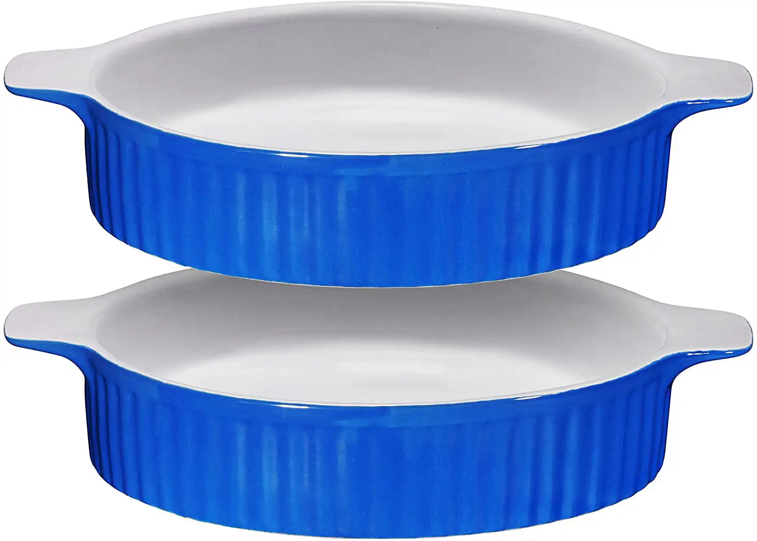 

Ceramic Large Soup Crocks With Handle Set of 4 Serving Bowls 24 OZ Blue