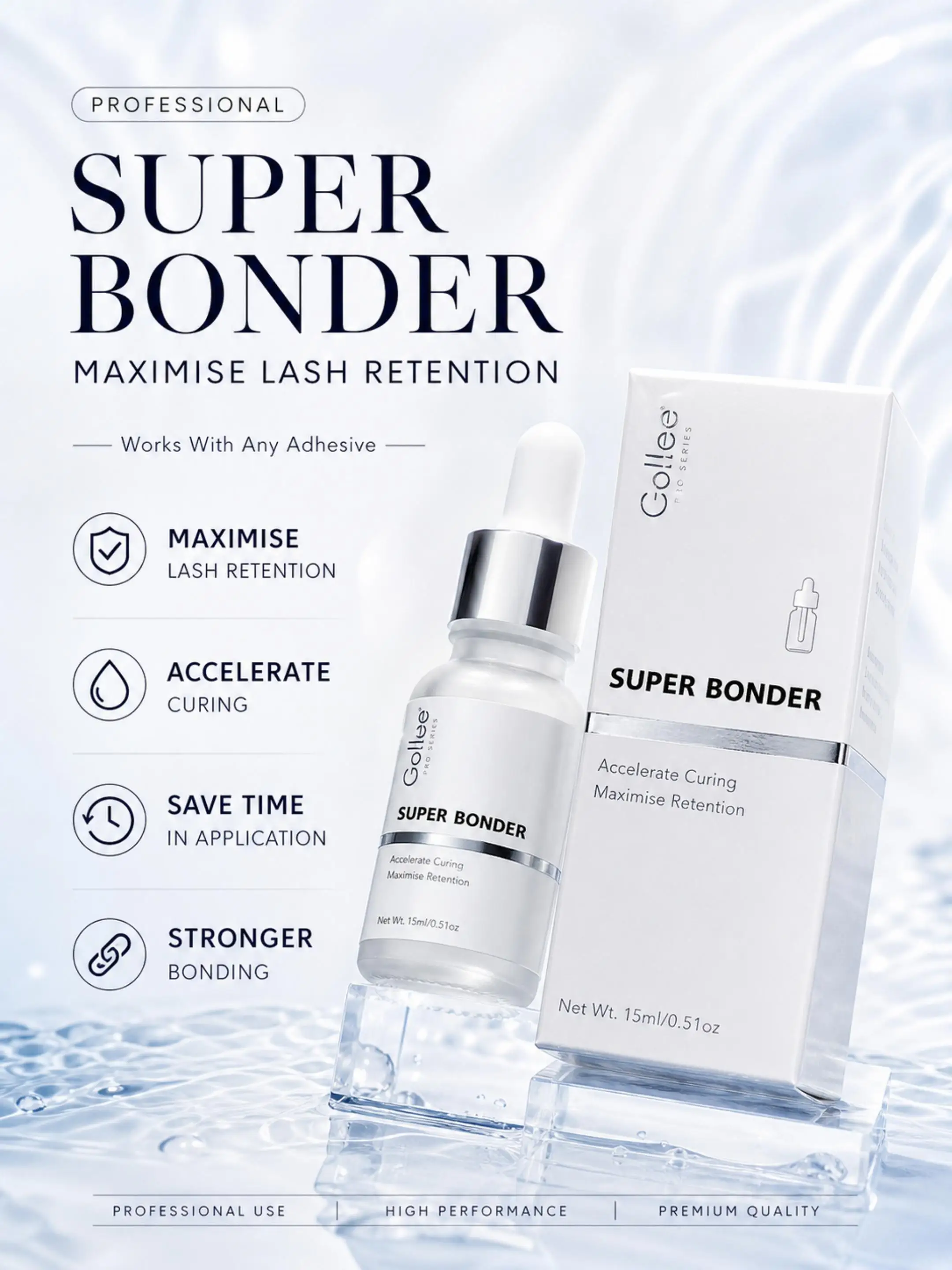 Фото Праймер Gollee Super Bonder для наращивания ресниц, укрепитель для ресниц, улучшает сцепление клеи, праймер для клеи, быстрое высыхание за 2 секунды, без ожидания. №2
