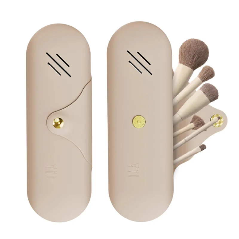 Дорожный держатель для кистей макияжа магнитный силиконовый портативный с