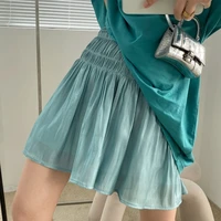 sexy temperament pleated female stitching high waist gauze skirt new womens 2021 summer short skirt korean fashion clothing