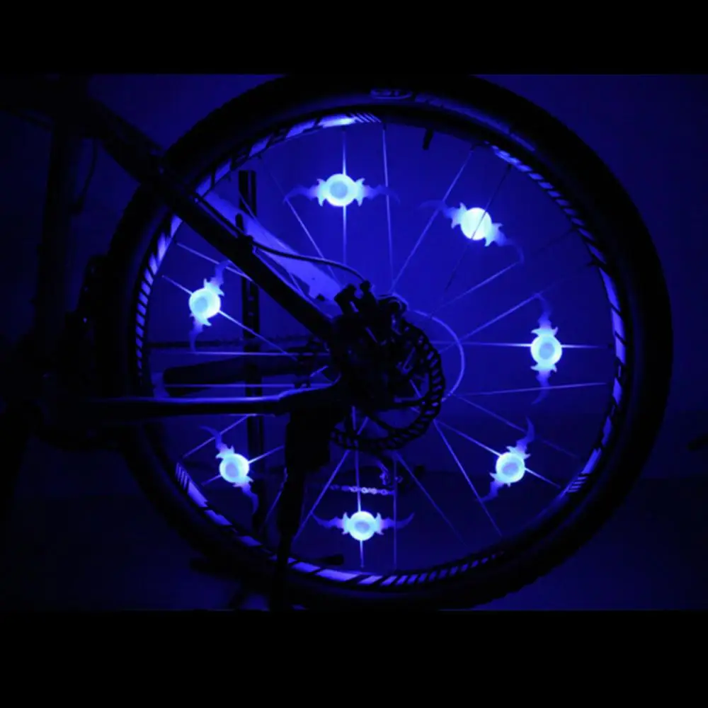 Bicycle light taillight Spoke lamp Hot wheels bicycle riding Colorful lamp on bat shape card spokes Children's Bike Accessories