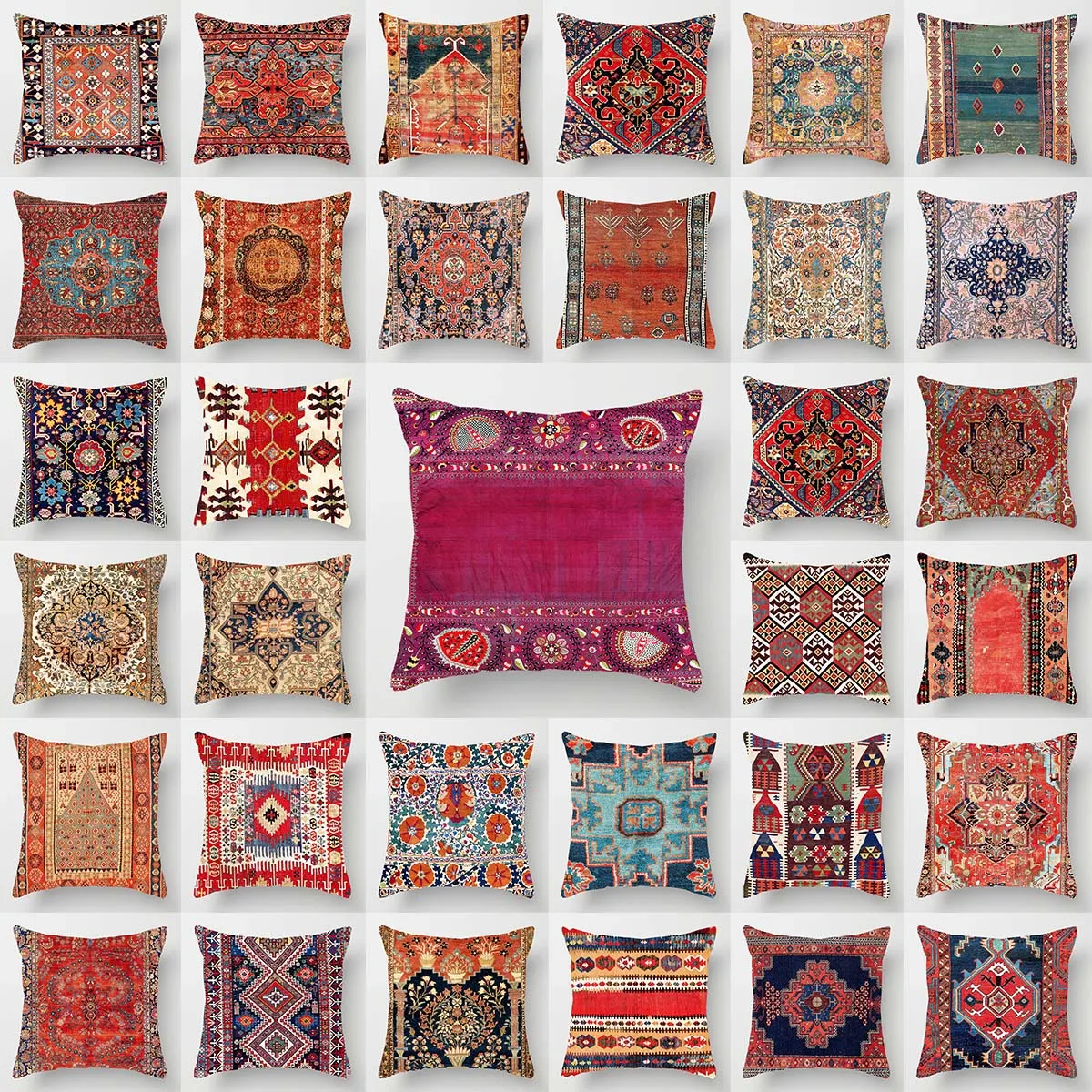 

Ethnic Persian Pattern Decorative Pillow Cover Turkish Middle Eastern Style Linen Sofa Cushion Cover Throw Pillowcase Home Decor