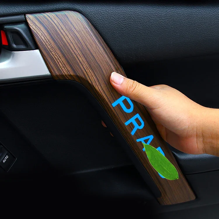 

Car Interior Decorative ABS Plastic Peach Wood Pattern Door Handle Atmosphere Ambient LED Light for Accessories Prado