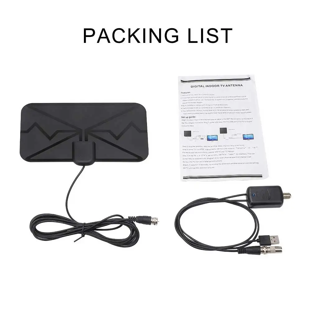 

1 2 3 HD TV Antenna Flat Design 3600 Miles 4K Digital Aerial Amplifier Weather Forecast Antennas Television Accessories